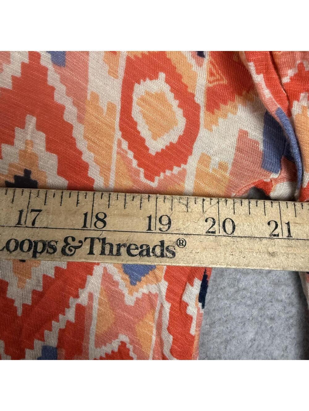 Lucky Brand Blouse Women's Medium M Multicolor Geometric Aztec Long Sleeves Top - Picture 4 of 7